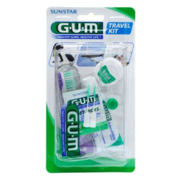 GUM KIT VOYAGE BROSSE A DENTS+ FIL DENTAIRE+DENTIFRICE REF 156