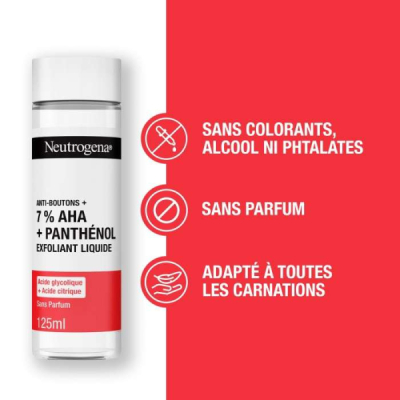 NEUTROGENA ANTI BOUTONS+ EXFOLIANT LIQUIDE 125ML