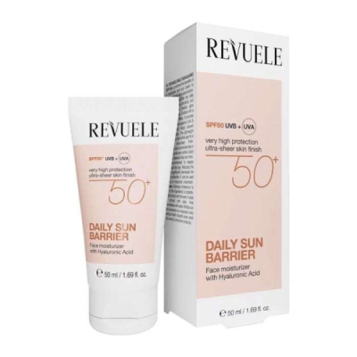REVUELE DAILY SUN BARRIER SPF 50+ CREME HYDRATANTE POUR LE VISAGE A L ACIDE HYALURONIQUE 50 ML