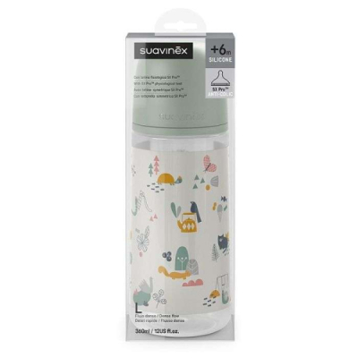 SUAVINEX BIBERON SILICONE AVEC TETINE SYMETHRIQUE SX PRO ANTI COLIC +6M DEBIT RAPID 360 ML