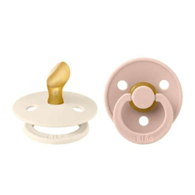 BIBS COLOUR PACIFIER SUCETTE ANATOMICAL PACK DE 2 IVOIRE ET BLUSH 6MOIS+