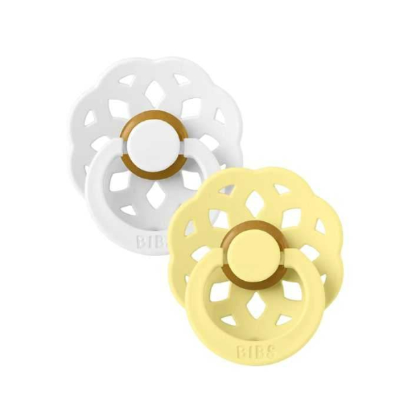 BIBS BOHEME NATURAL RUBBER 2 SUCETTES RONDE BLANC ET SOLEIL 0MOIS+
